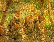 Camille Pissaro Washerwoman, Eragny sur Epte France oil painting reproduction
